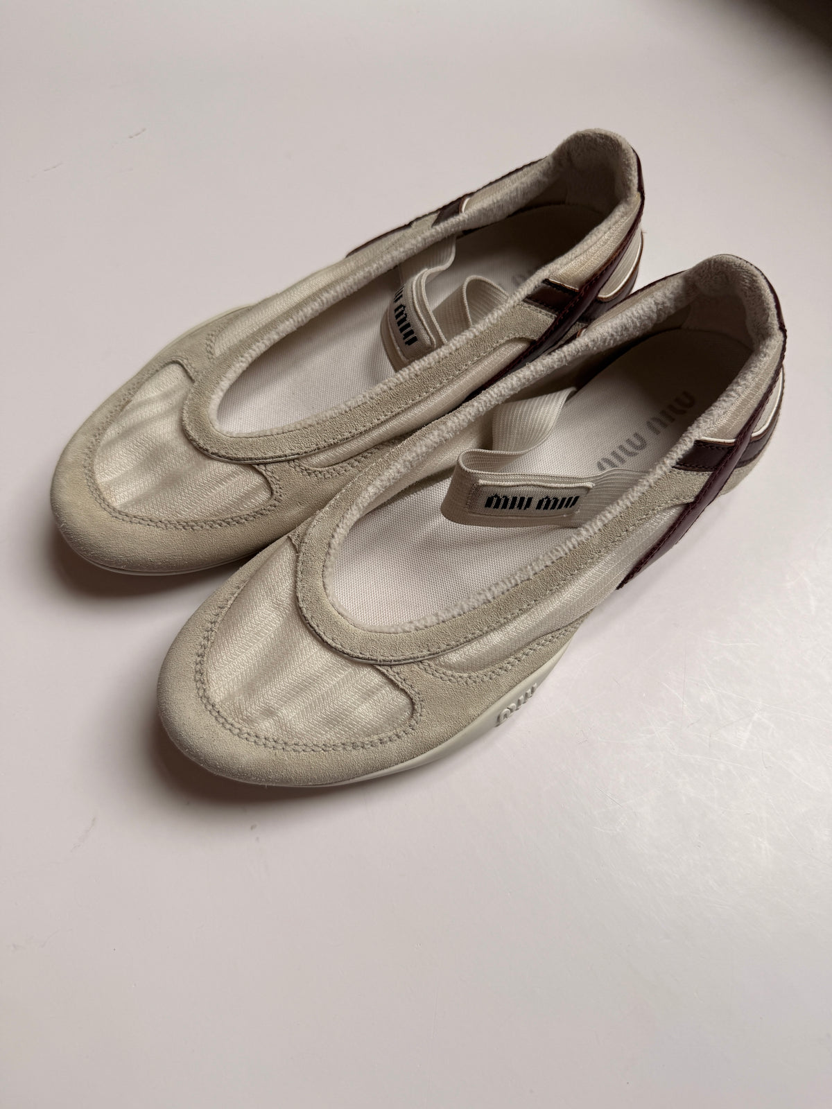 Miu Miu Suede Gymnasium Ballerina Sneakers