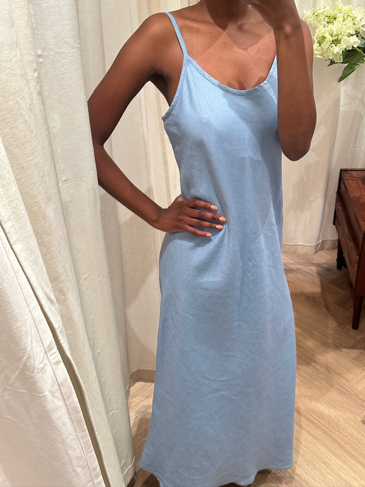 Light Blue Linen Dress