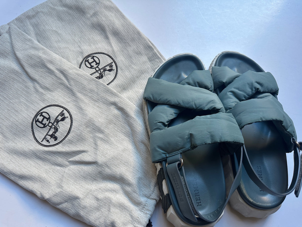 Hermes Electric Padded Blue Sandaler