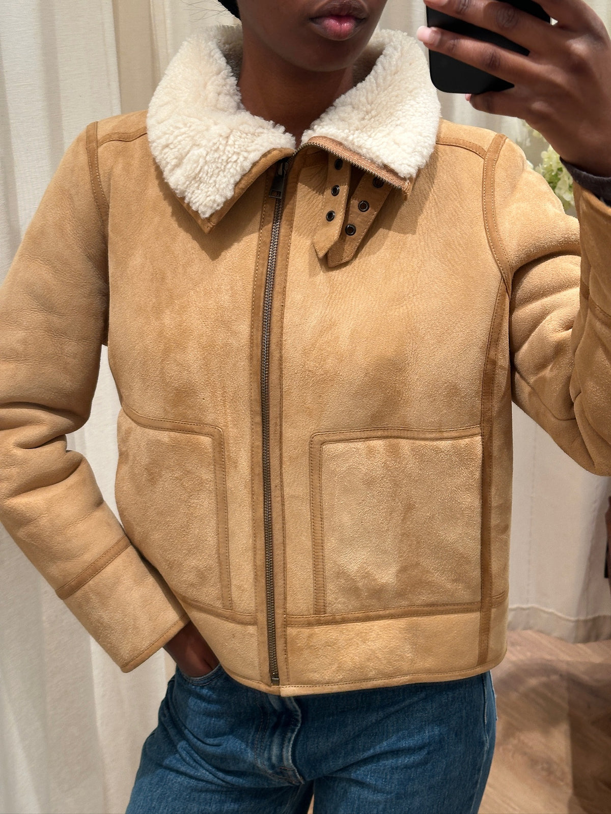 Sezane Calixte Shearling Jakke