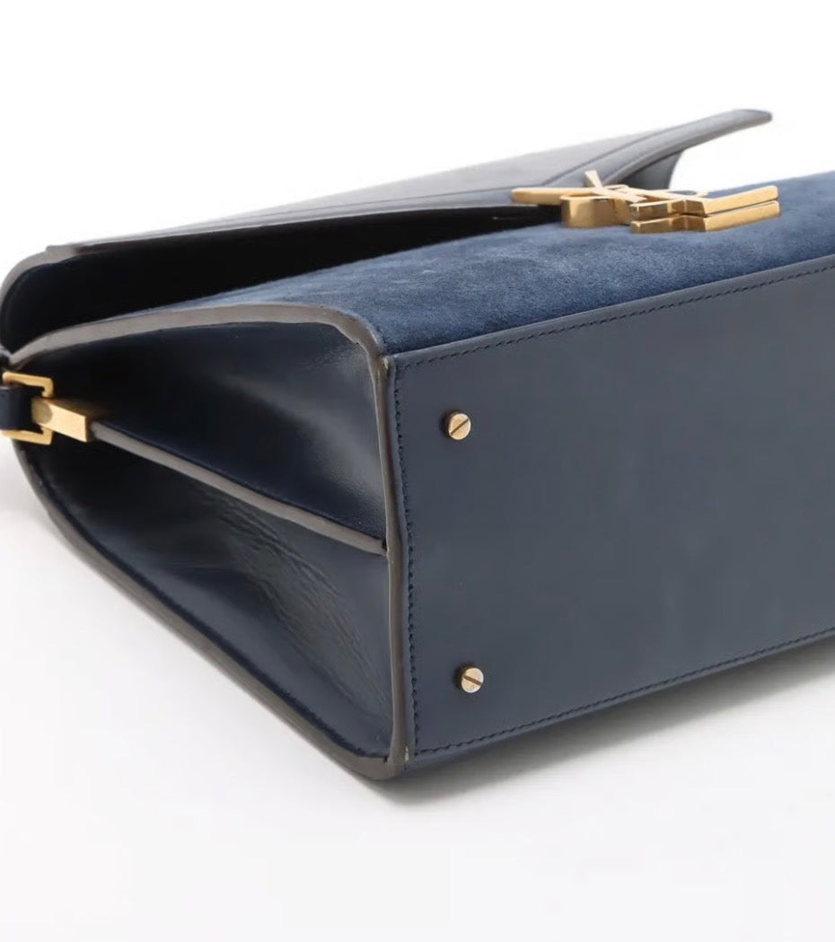 Saint Laurent Paris Cassandra Suede & Leather 2-Way Handbag