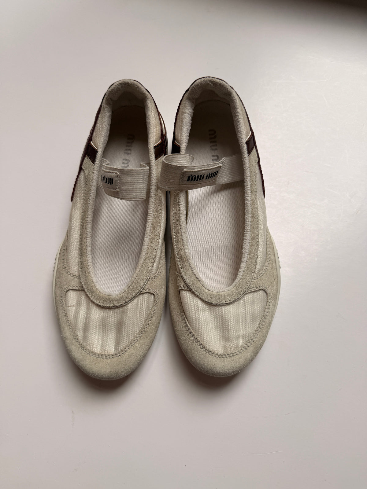 Miu Miu Suede Gymnasium Ballerina Sneakers