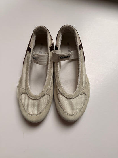 Miu Miu Suede Gymnasium Ballerina Sneakers