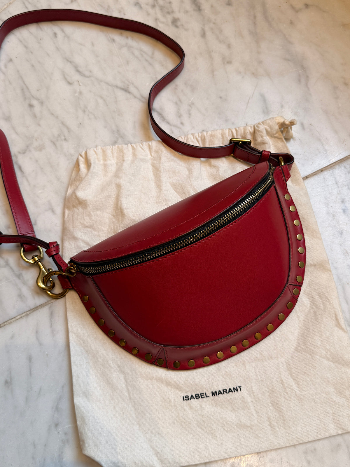 Isabel Marant Studded Leather Belt Bag / Taske