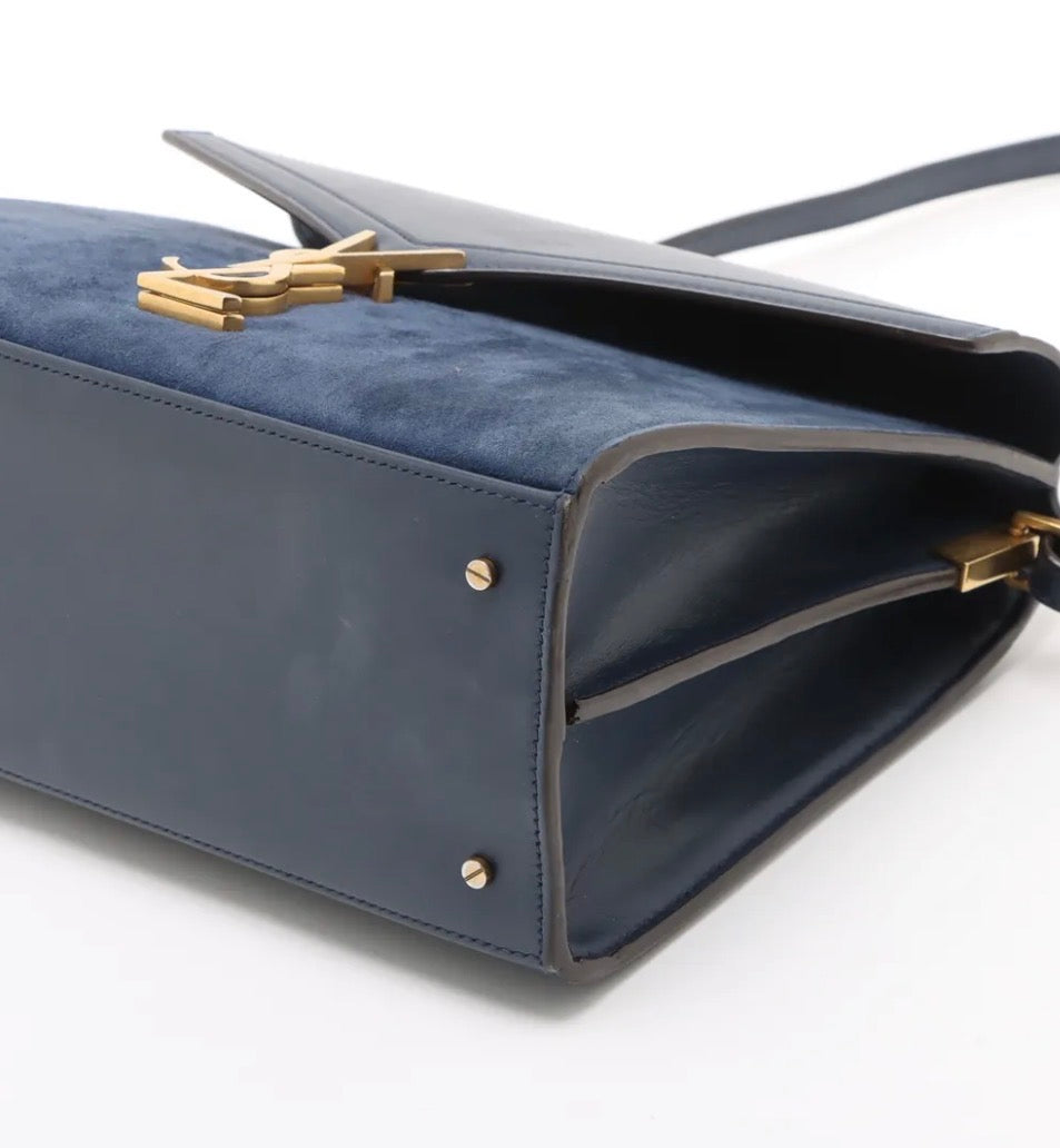 Saint Laurent Paris Cassandra Suede &amp; Leather 2-Way Handbag