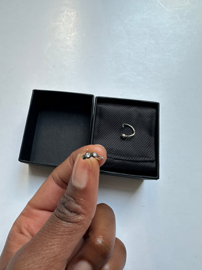 Marlene Juhl Jørgensen Mini Hoop Three Diamond Earring