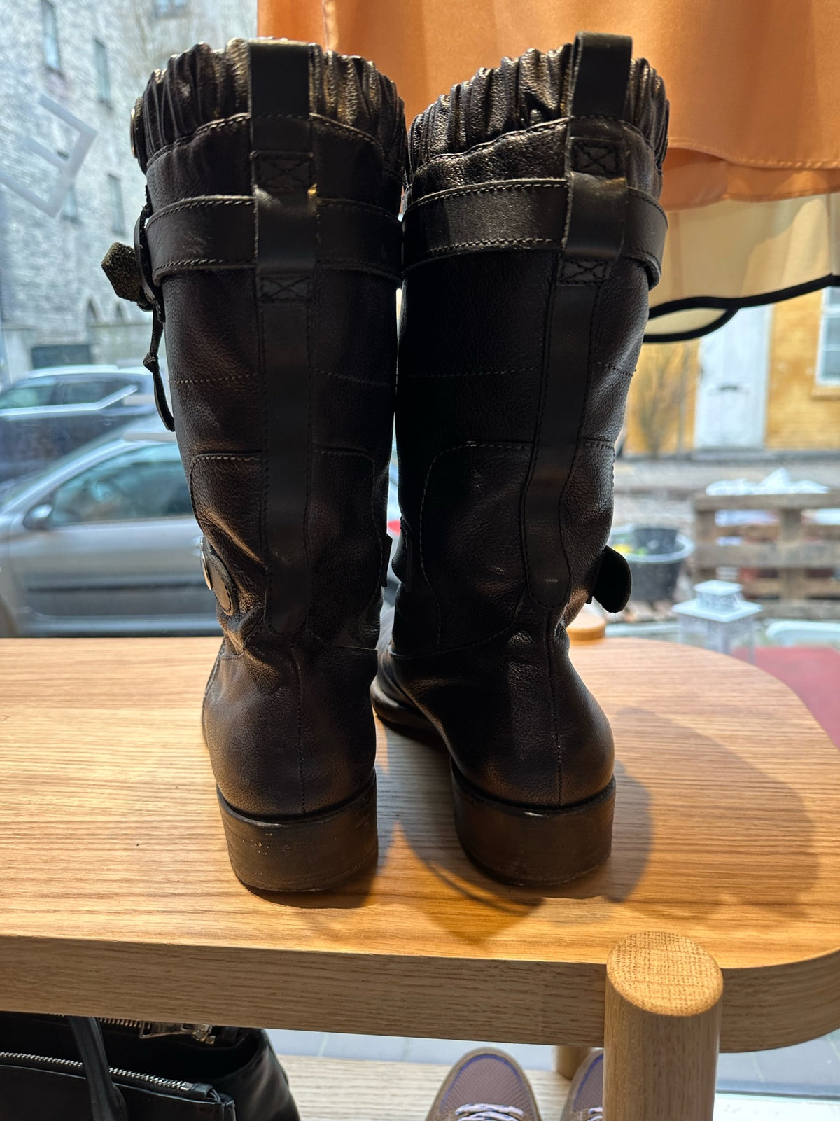 Balenciaga biker boots sorte bagfra
