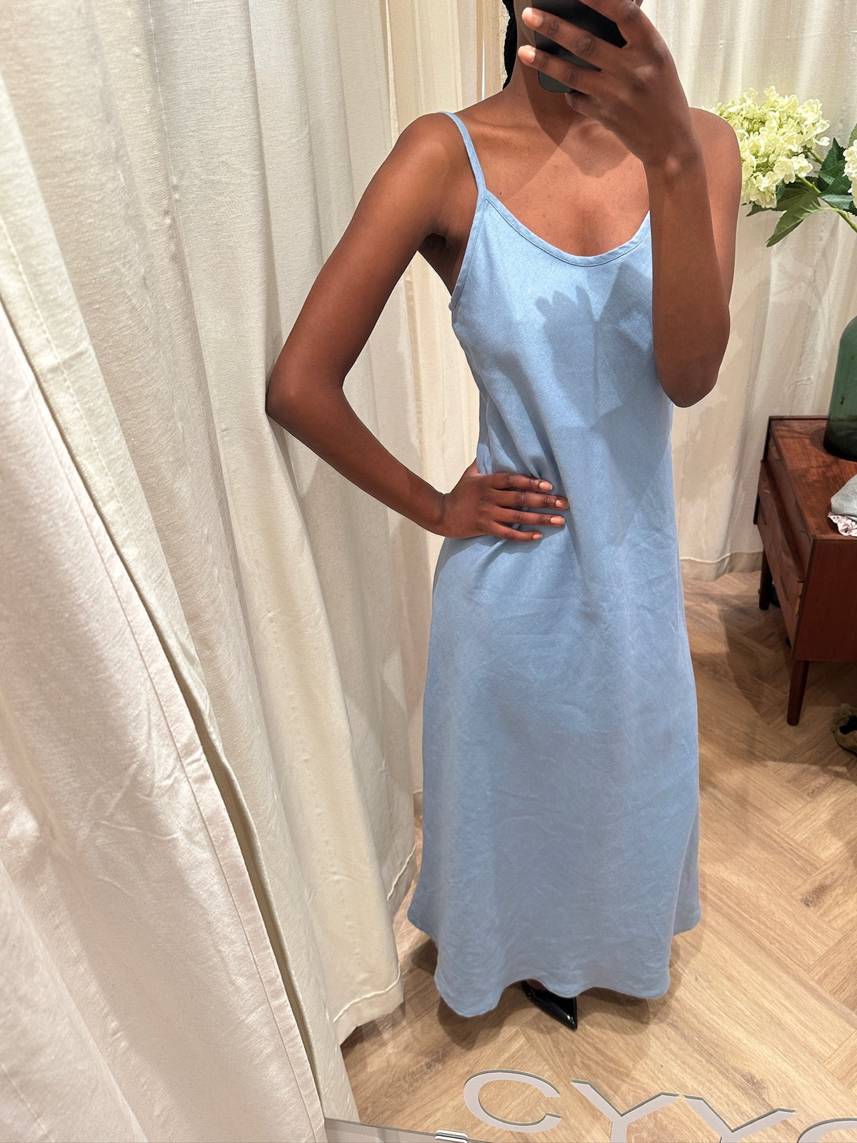 Light Blue Linen Dress