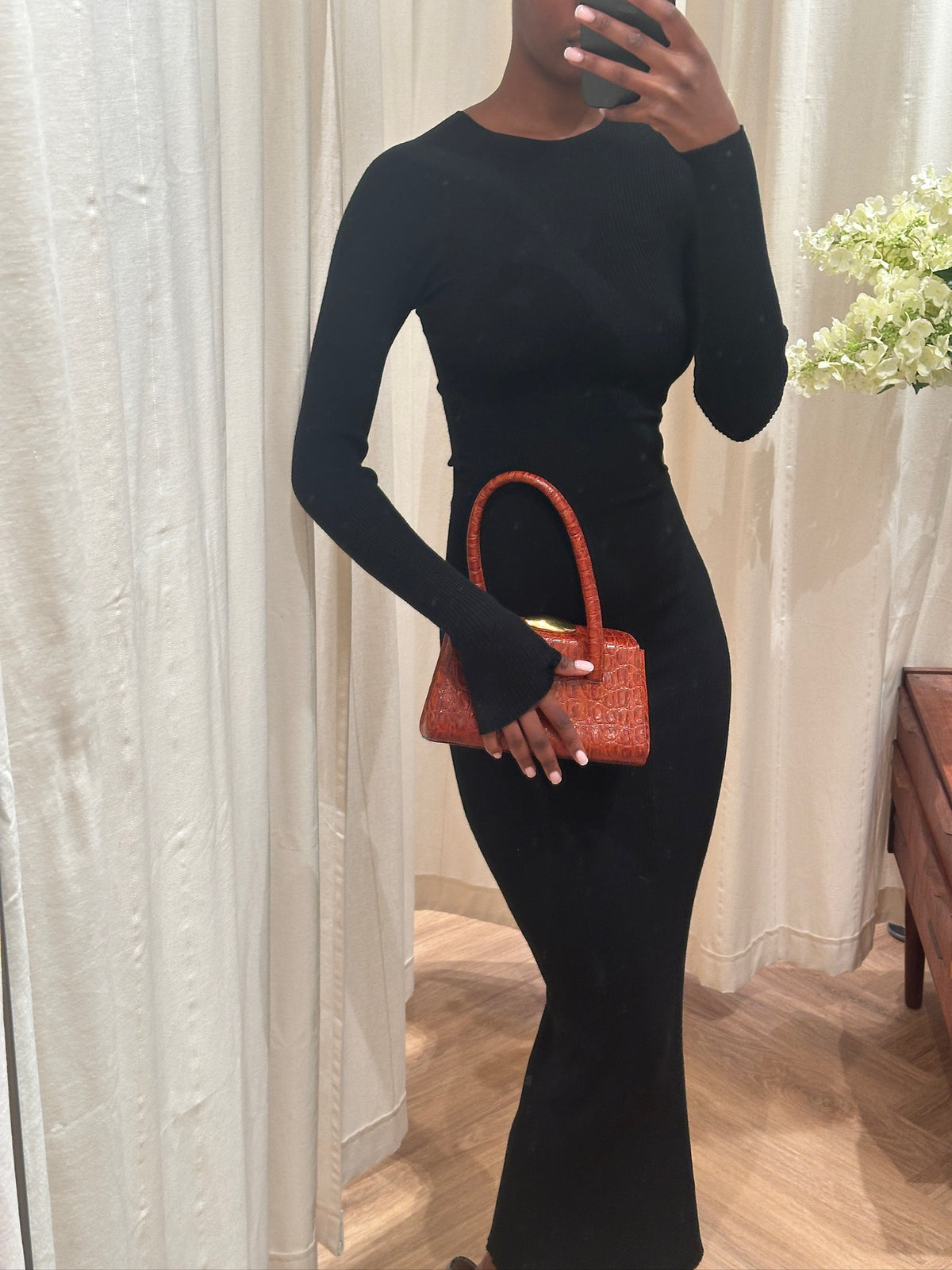 AERON Cut-out Rib-knit Maxi Dress