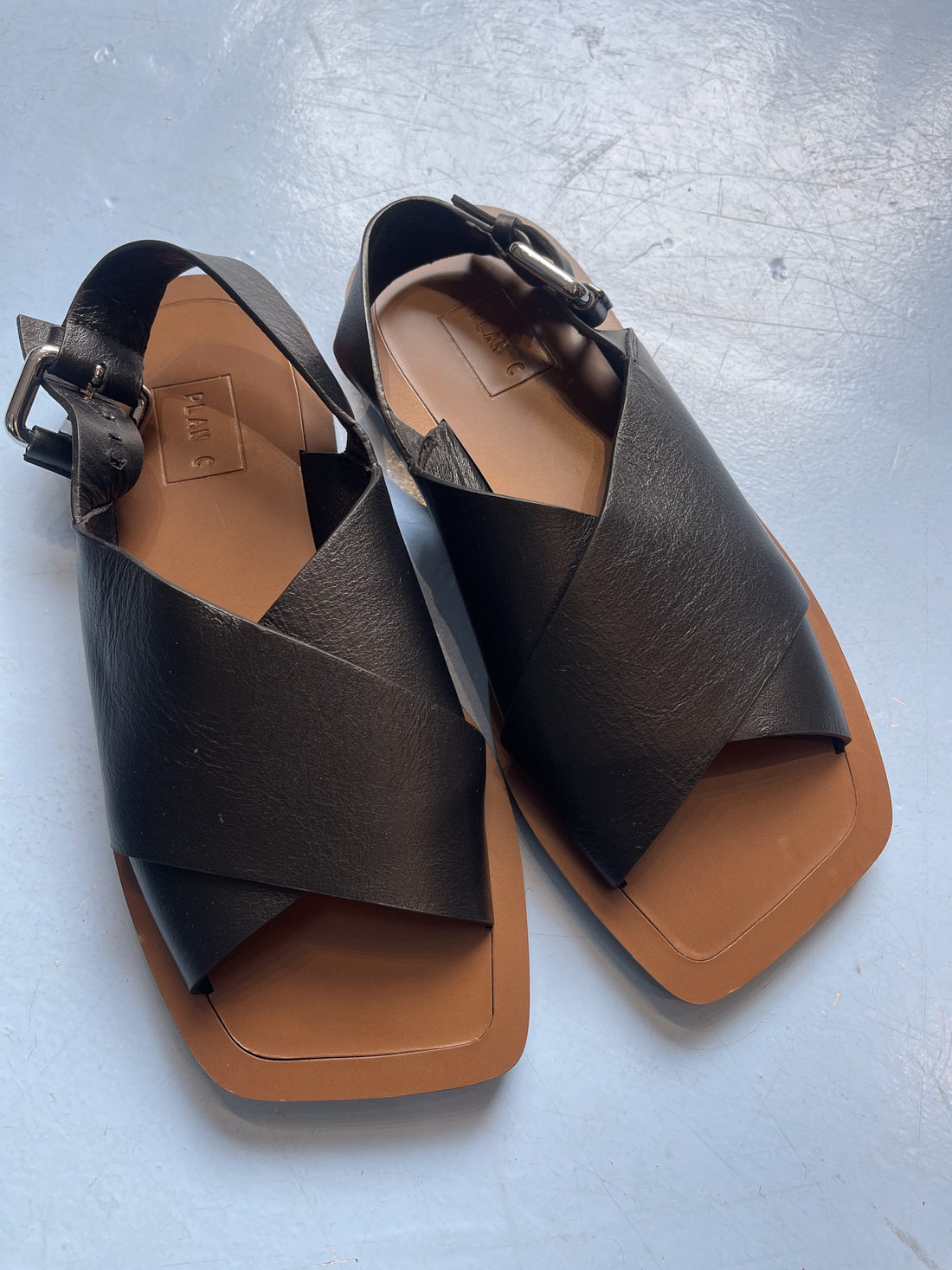 Plan C sandaler oppefra