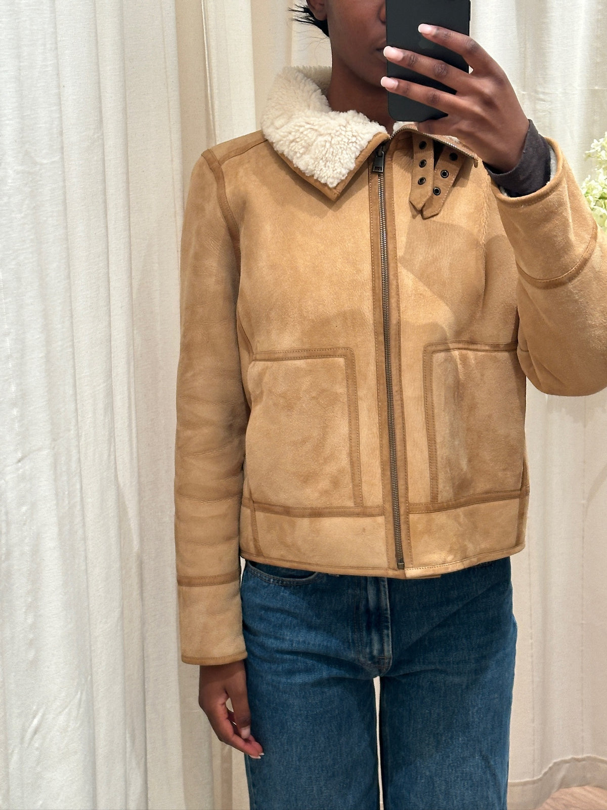 Sezane Calixte Shearling Jakke