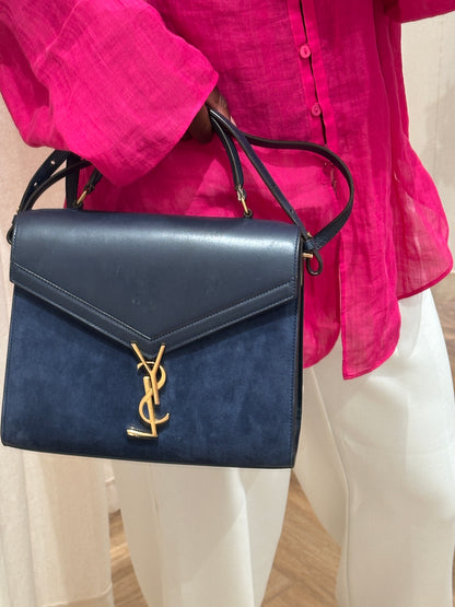 Saint Laurent Paris Cassandra Suede &amp; Leather 2-Way Handbag