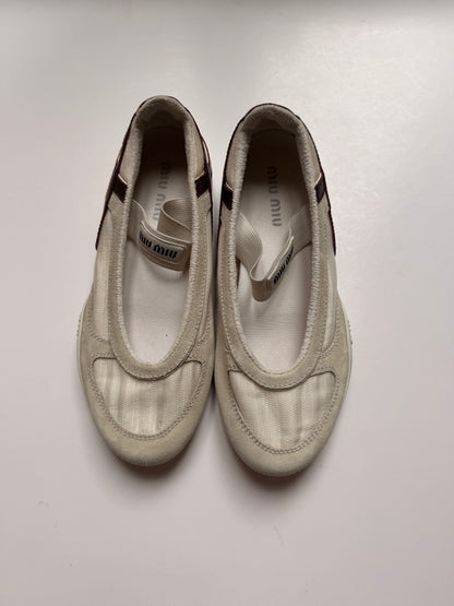 Miu Miu Suede Gymnasium Ballerina Sneakers