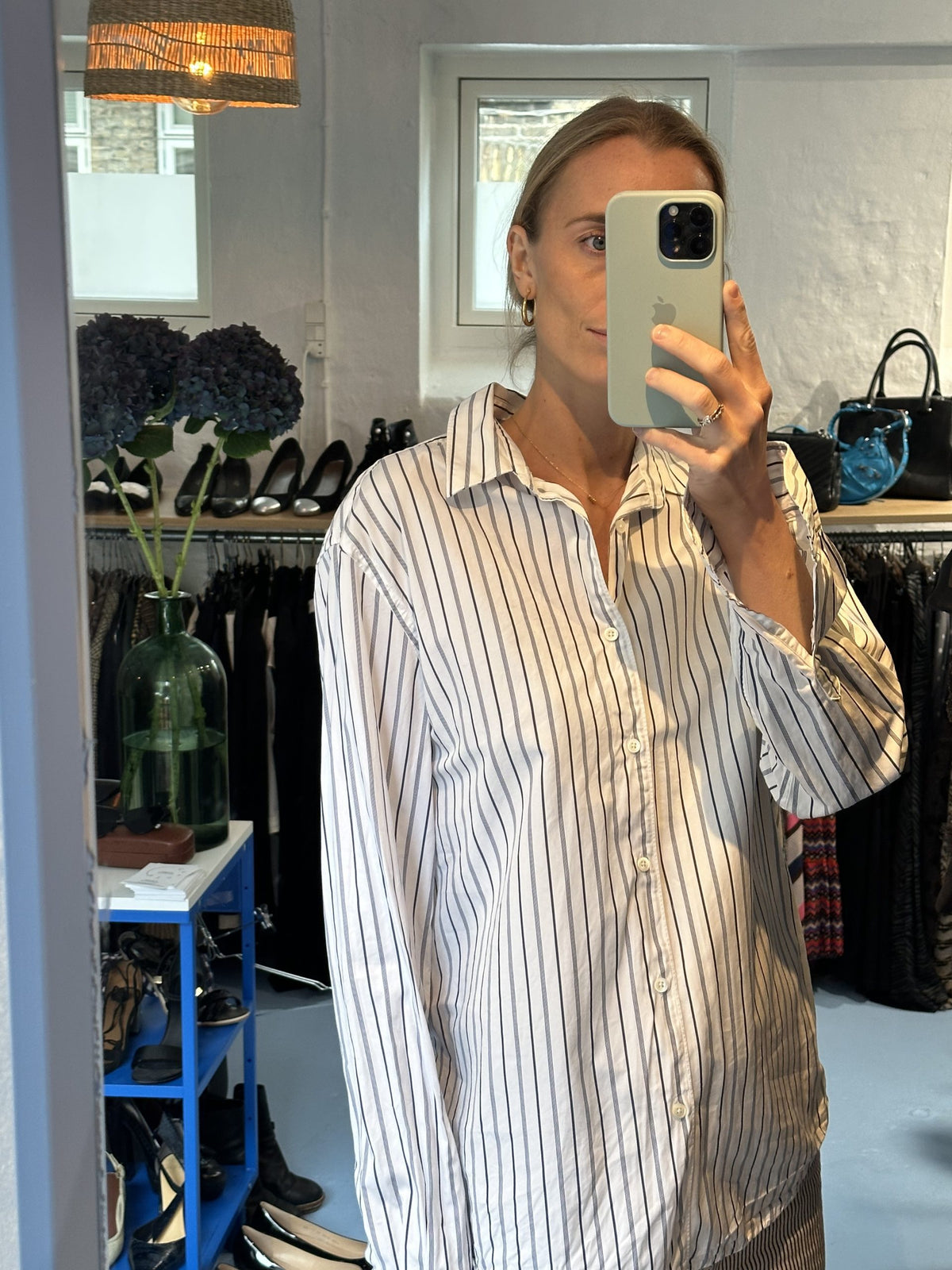 goods skjorte stribet på model forfra