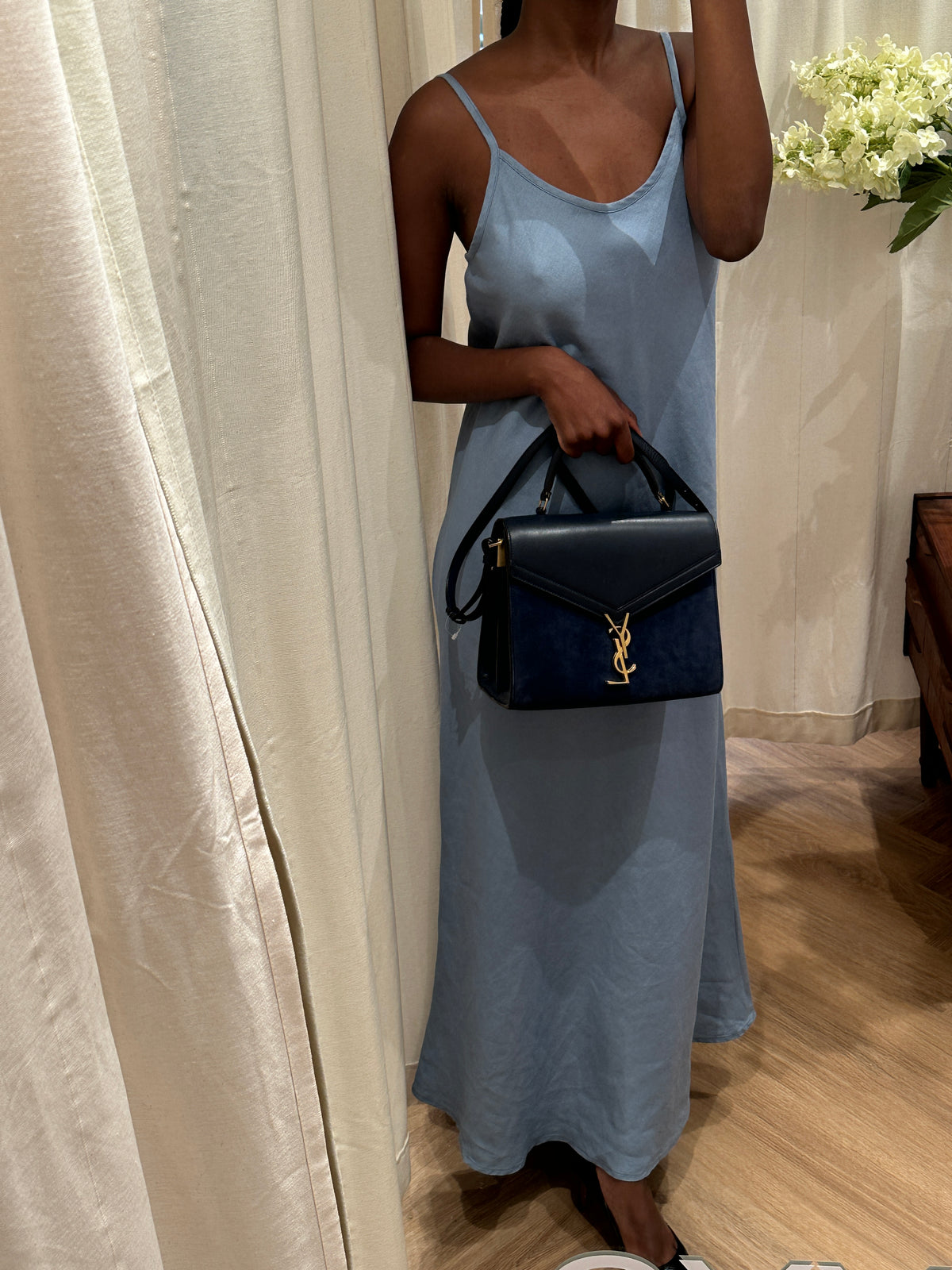 Saint Laurent Paris Cassandra Suede &amp; Leather 2-Way Handbag
