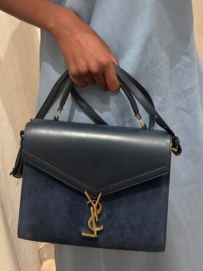 Saint Laurent Paris Cassandra Suede &amp; Leather 2-Way Handbag