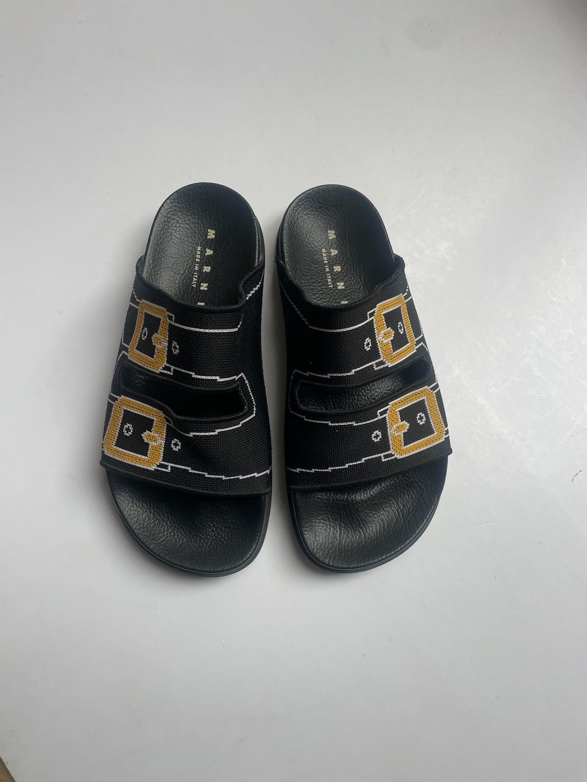 Marni Embroidered Slip-On Slides Sandaler