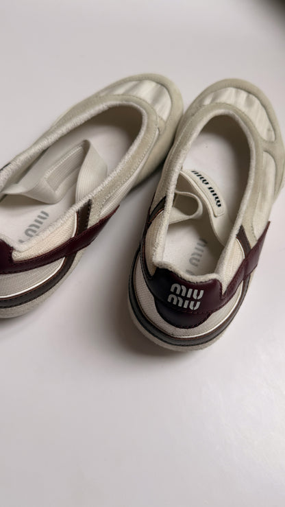 Miu Miu Suede Gymnasium Ballerina Sneakers