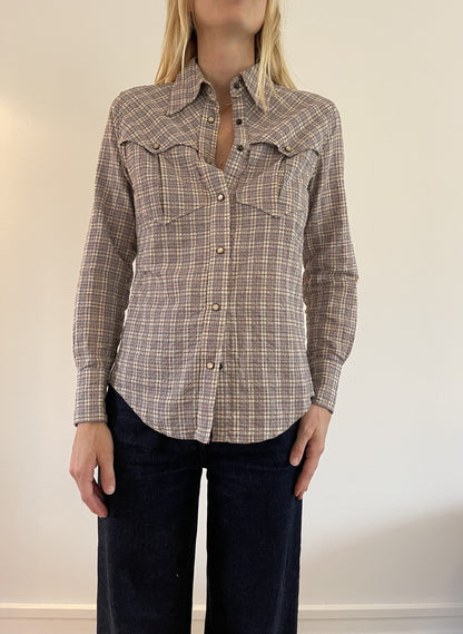 Isabel Marant Etoile Skjorte ternet på model forfra