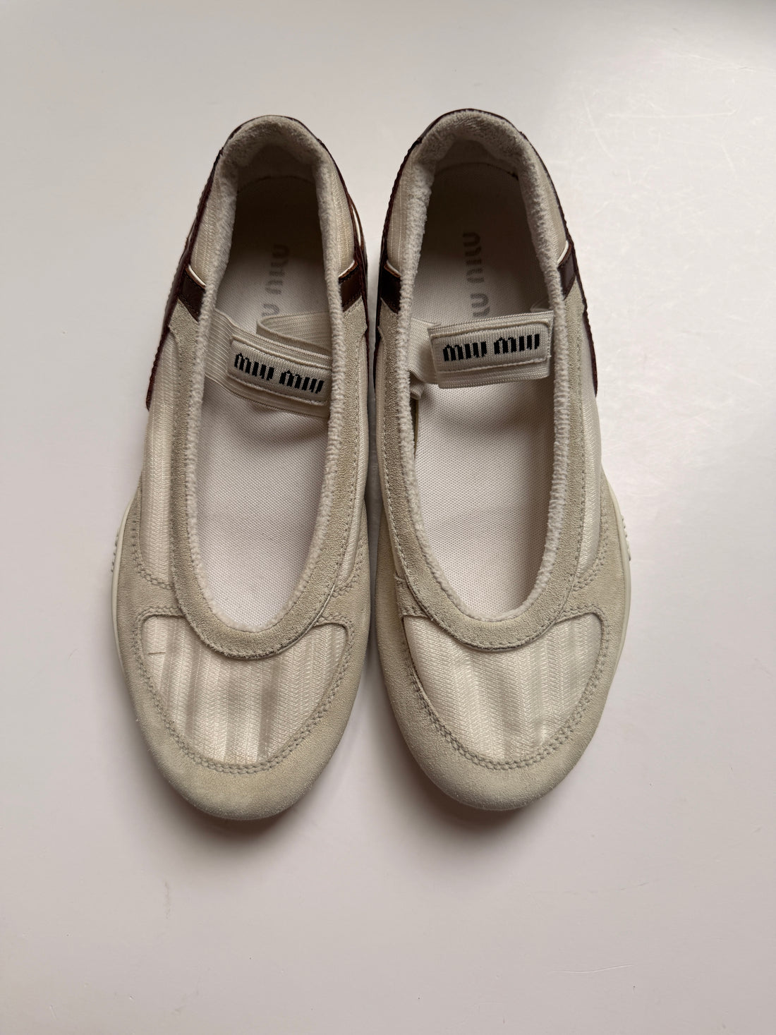 Miu Miu Suede Gymnasium Ballerina Sneakers