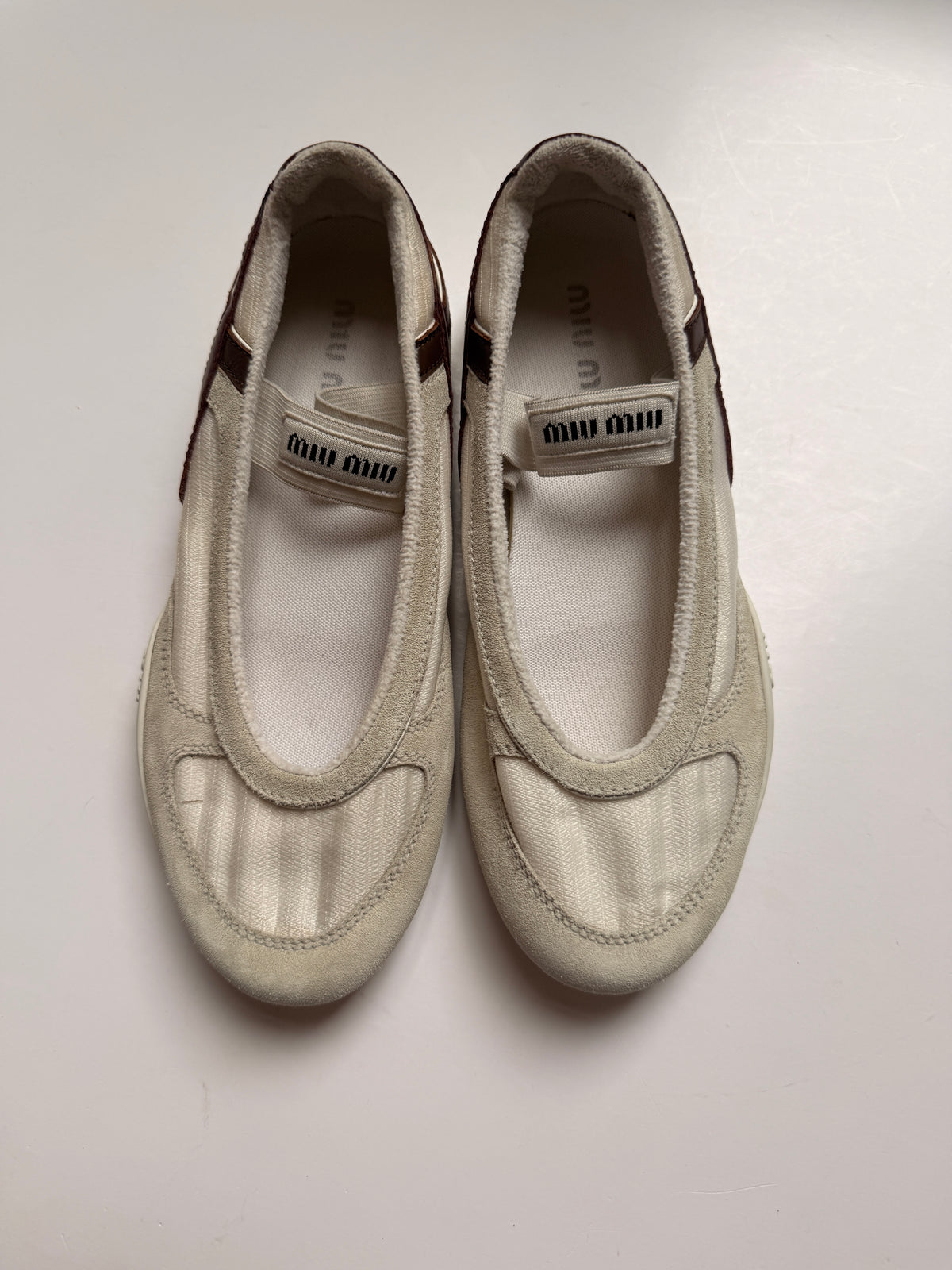 Miu Miu Suede Gymnasium Ballerina Sneakers