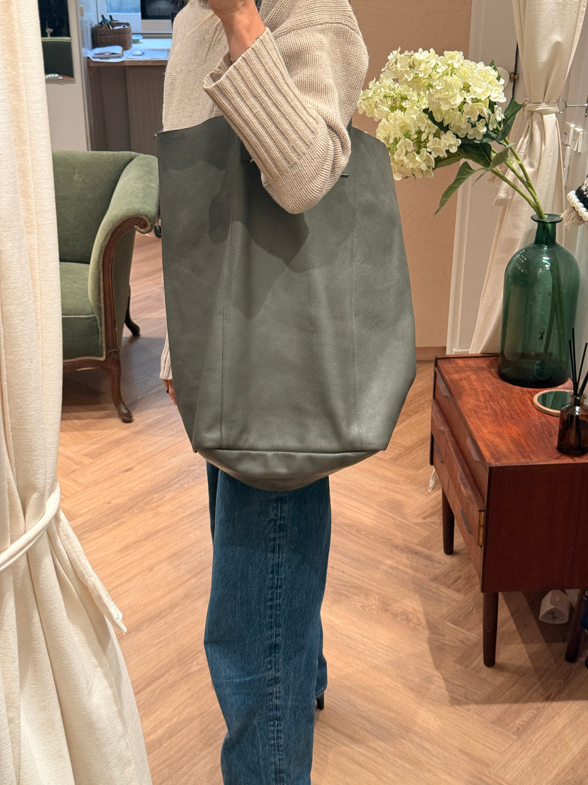 August Sandgren Large Læder Tote Taske