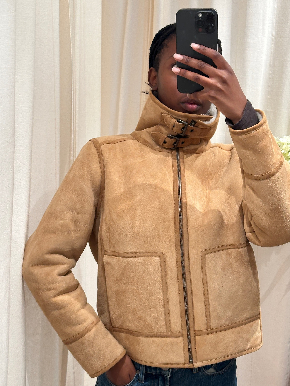 Sezane Calixte Shearling Jakke